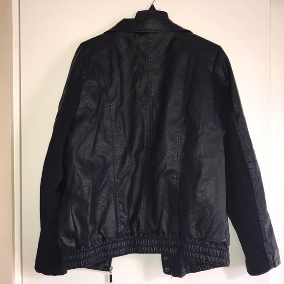 Black Faux Leather Jack with Stretch Arms & Waist - Picture 2 of 8